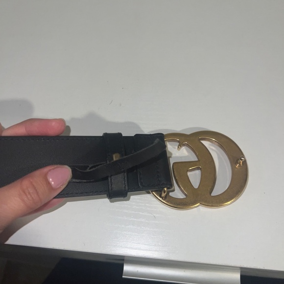 GG MARMONT genuine LEATHER BELT WITH SHINY BUCKLE - Picture 4 of 9